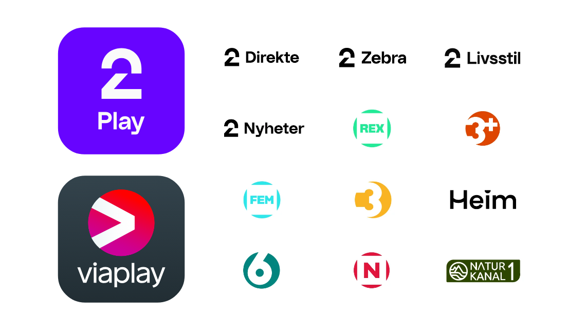 12 TV-kanaler, TV 2 Play og Viaplay inkludert